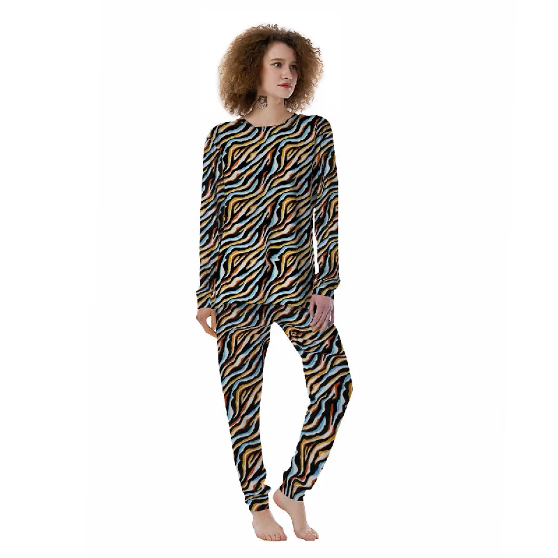 Zebra Abstract Print Pattern Women's Pajamas Shein pajama sets