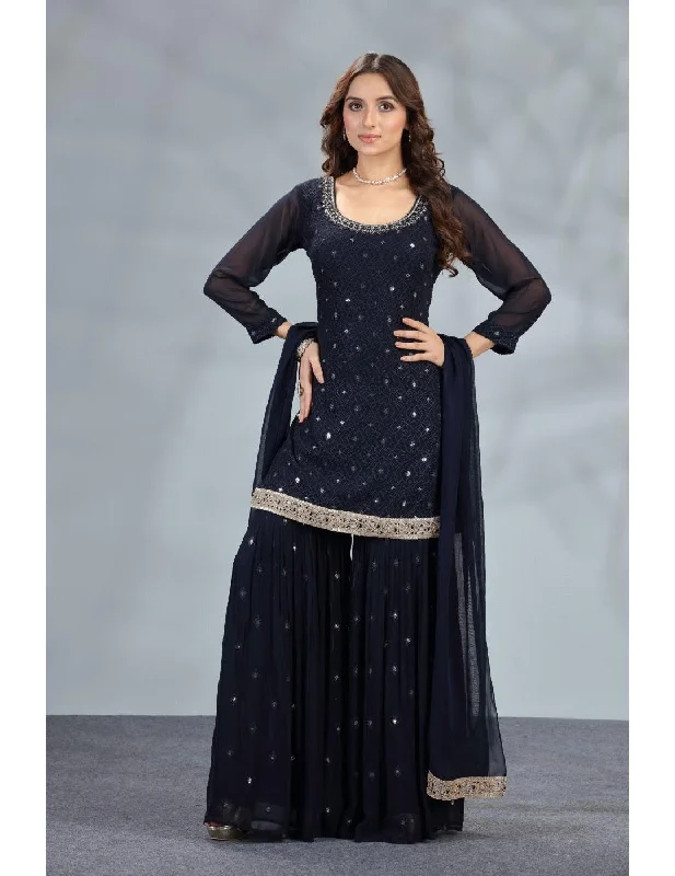 Exclusive Black Sharara Set Cozy Spa Robe