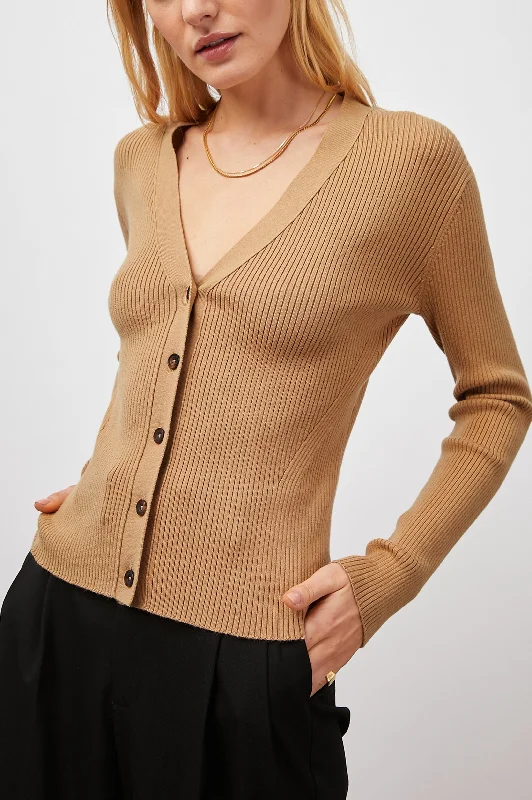 BEAU CARDIGAN - CAMEL Work sweaters