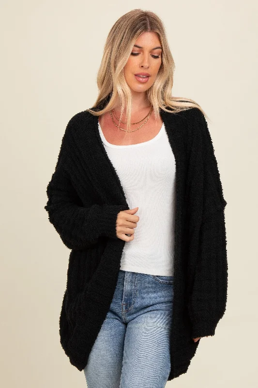 Black Chunky Knit Dolman Cardigan Best sweaters for cozy nights