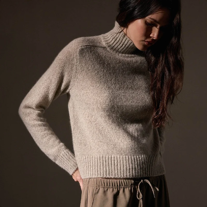 Cashmere Funnel Neck Sweater - Hazel V-neck sweaters