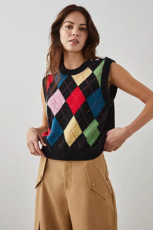 CHRISTIE VEST - ARGYLE Mohair sweaters