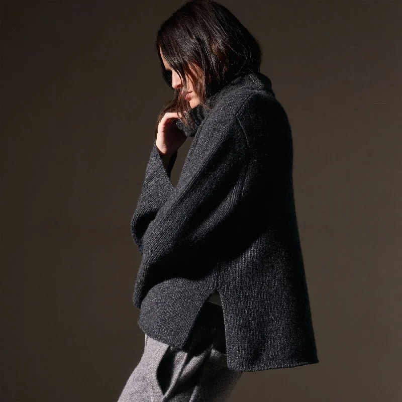 Recycled Cashmere Pullover - Charcoal Marl Cotton sweaters