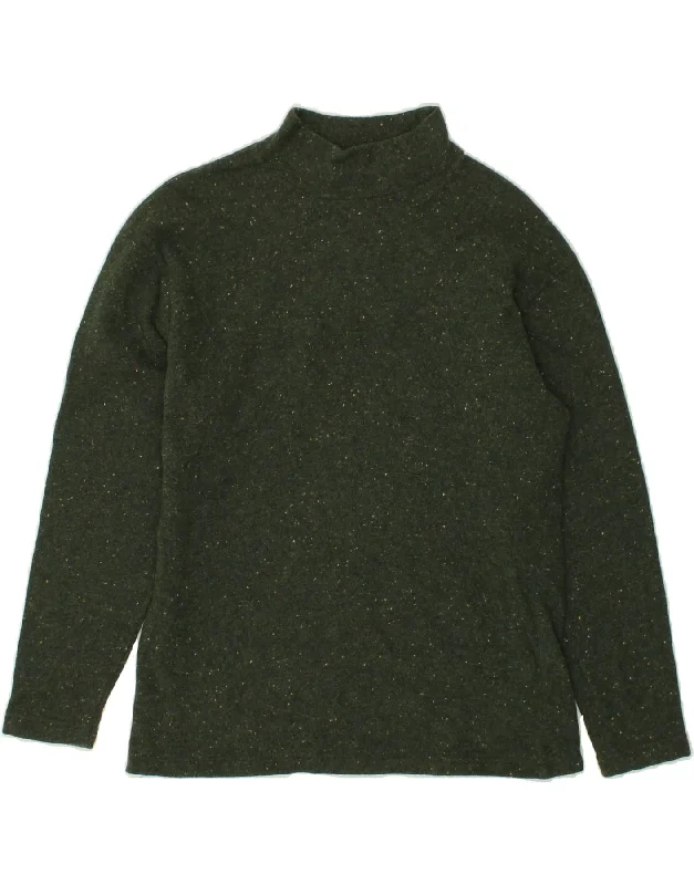 VINTAGE Womens Turtle Neck Jumper Sweater UK 16 Large Green Flecked High-end sweaters