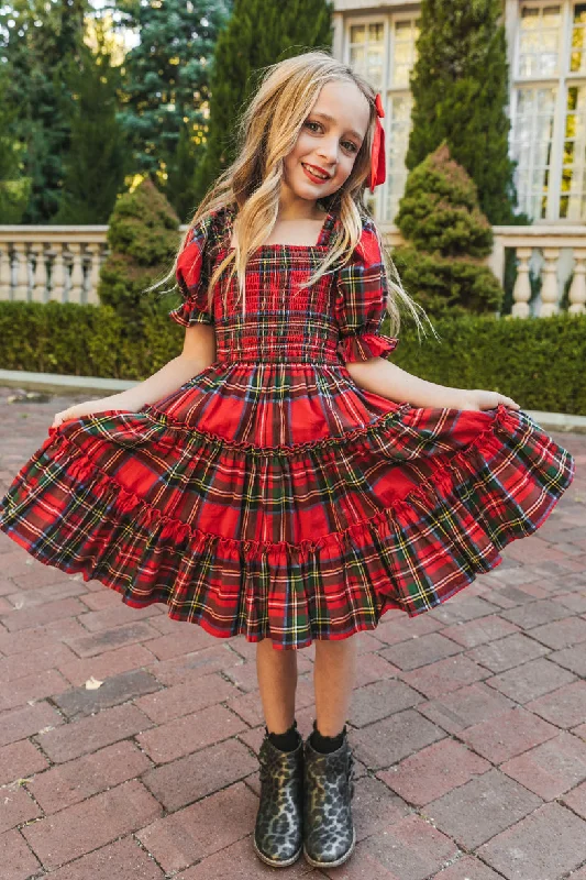 Mini Madeline Dress in Holiday Plaid Spring mini dresses