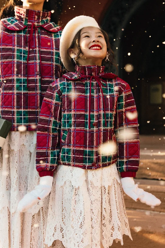 Mini McKenna Quilted Jacket in Holiday Plaid Party mini dresses