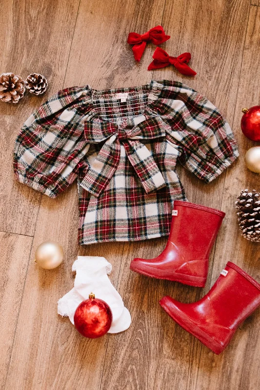 Mini Merry Top in Holiday Plaid Chiffon mini dresses