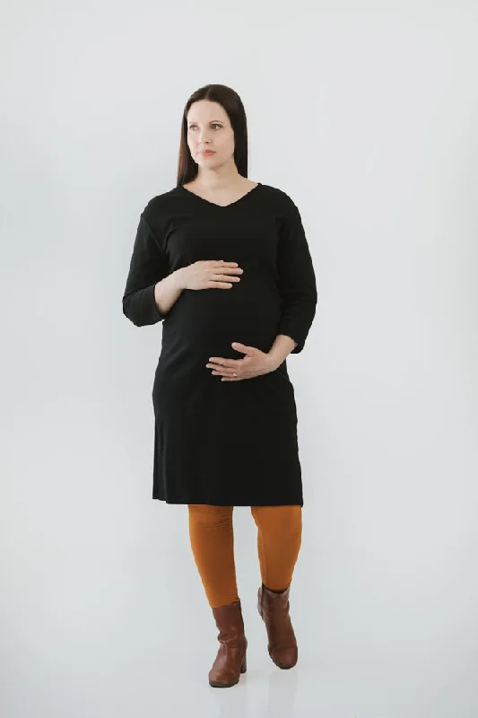 V-Neck Maternity Dress Fashion-forward mini dresses