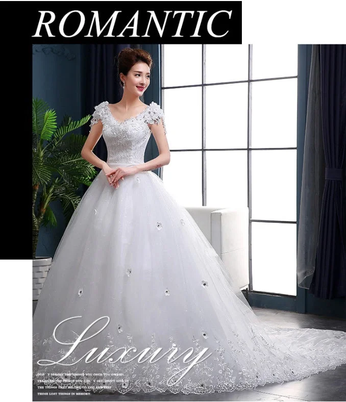 new wedding dress long tail wedding dress bride dress wedding dress Modern Bridal Gown