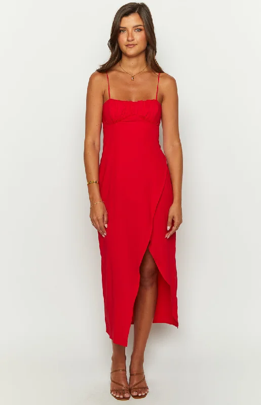 Kirrily Red Midi Dress Budget-friendly midi dresses