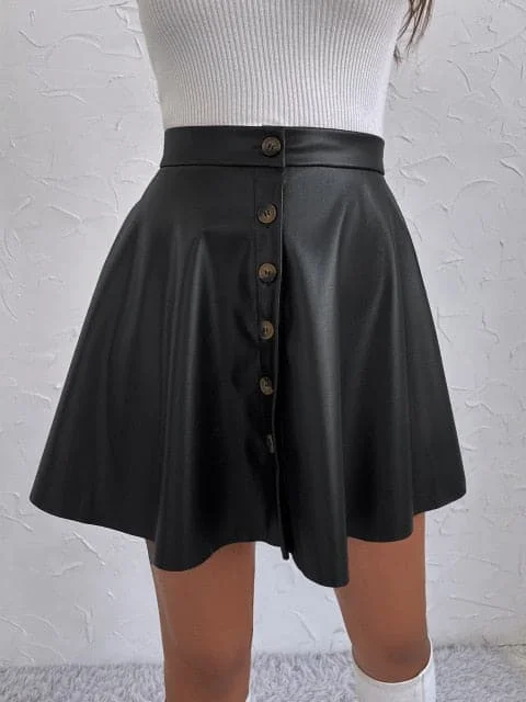 Black leather skirt