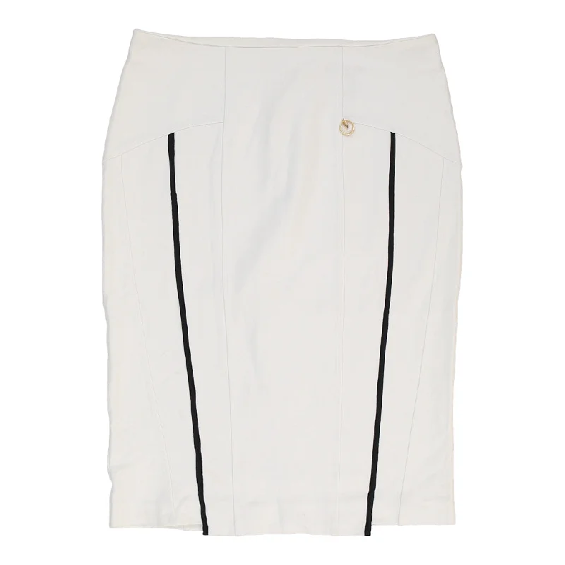 Cavalli Class Skirt - 30W UK 10 White Wool Neutral tone unclassified skirts