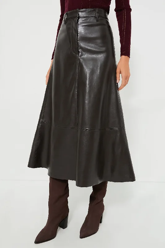 Chocolate Cassia Leather Skirt Women's unclassified skirts