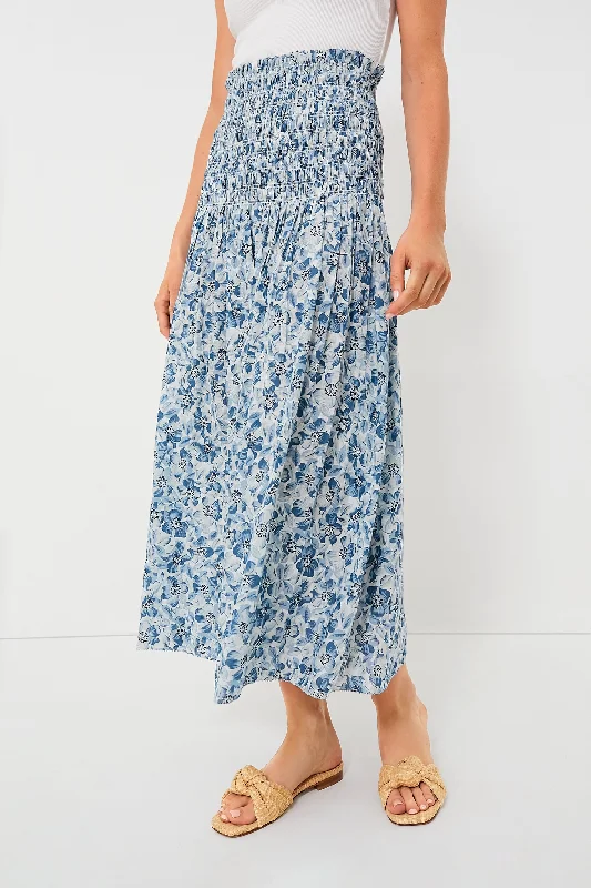 Light Sky Pressed Floral Print The Knoll Skirt Formal unclassified skirts