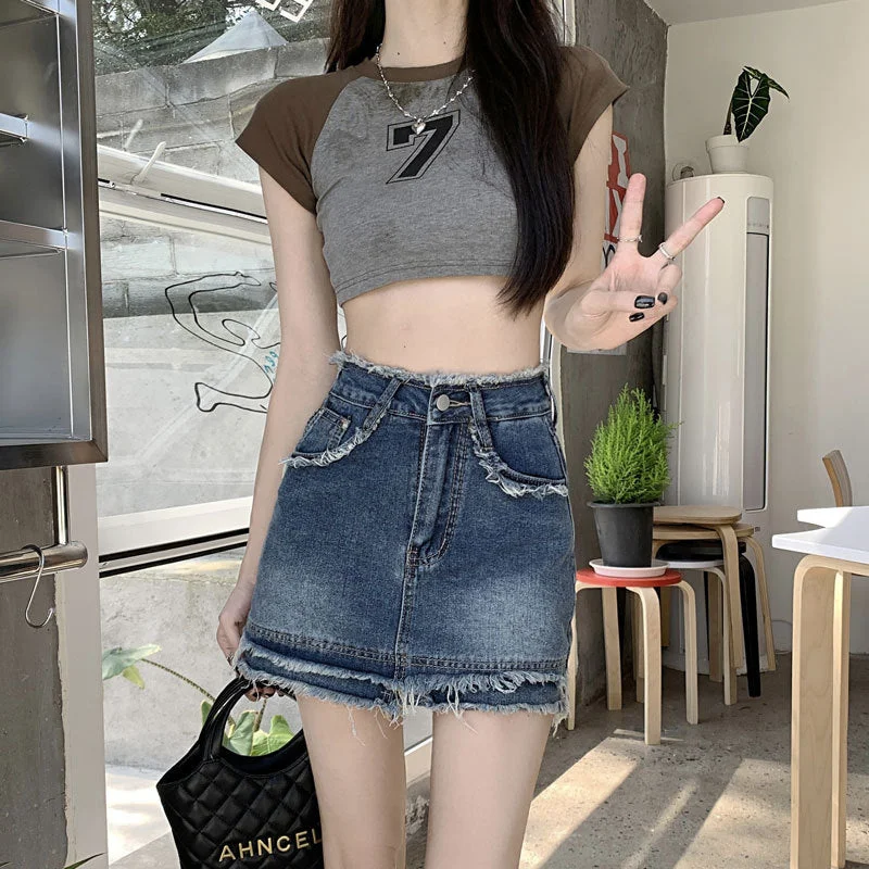 NiDELL: Women’s Elegant Jeans Short Skirt for Summer Mini Skirt Fashion