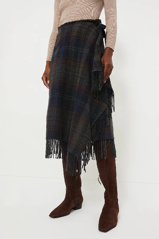 Plaid Multi Wool Blend Leonna Skirt Monochrome unclassified skirts