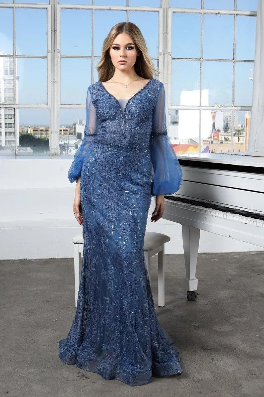 High Couture NR2205 Long Sleeve Formal Evening Dress Comfortable party dresses for all-night wear