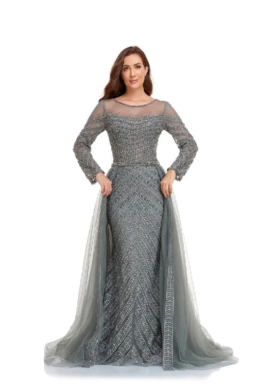 High Couture NR2230 Long Sleeve Formal Evening Dress Silk party dresses