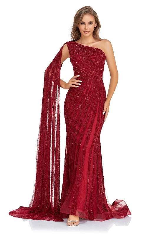 High Couture NR2238 Long One Shoulder Formal Prom Gown Best party dresses for formal events