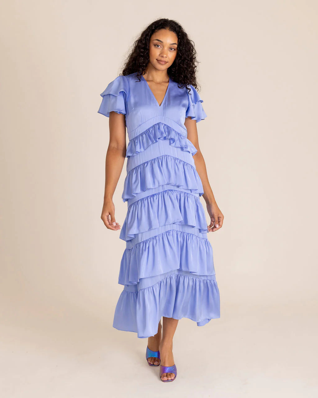 Alden Adair Penelope Dress - Periwinkle Satin unclassified dresses