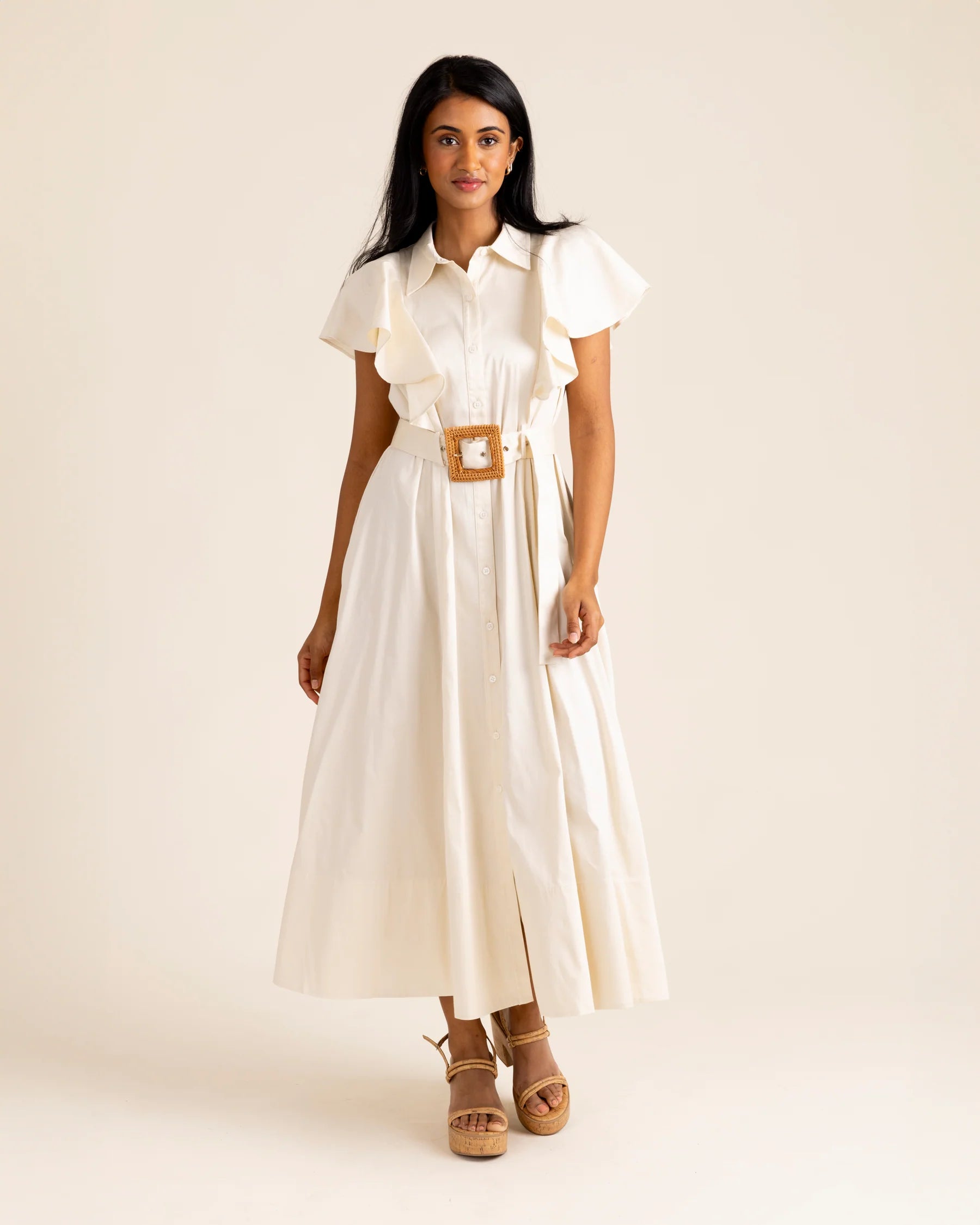 Alden Adair Rose Dress - Ivory Silk unclassified dresses