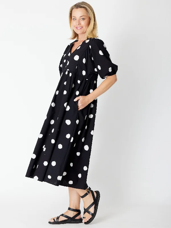 Billow Sleeve Cotton Dress - SPOT 27933 Plus size unclassified dresses