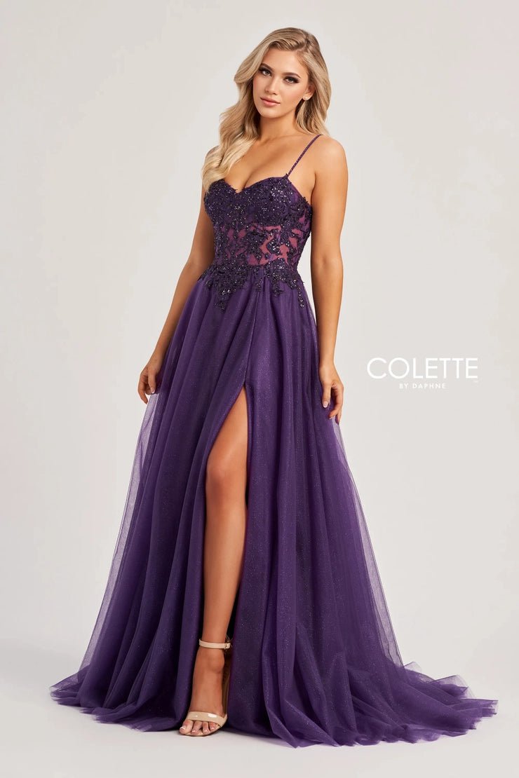 Colette By Daphne CL8280 - Spaghetti Strap Applique Gown A-line unclassified dresses