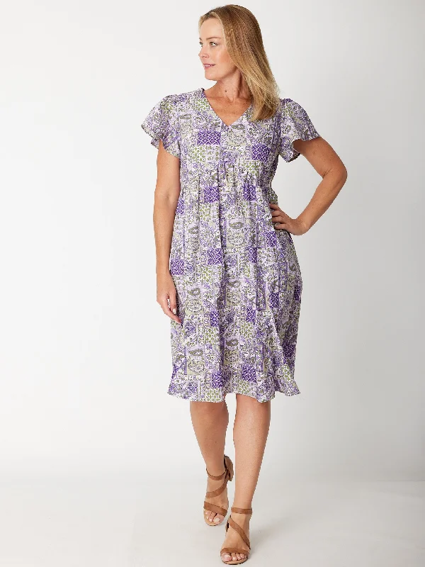 Cotton Flounce Dress- 31483 Lilac Minimalist unclassified dresses