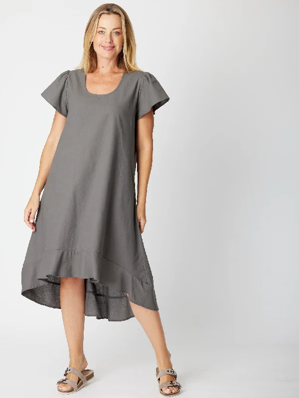 Ho Chi Minh Ruffle Dress - 30613 Steel Wrap unclassified dresses