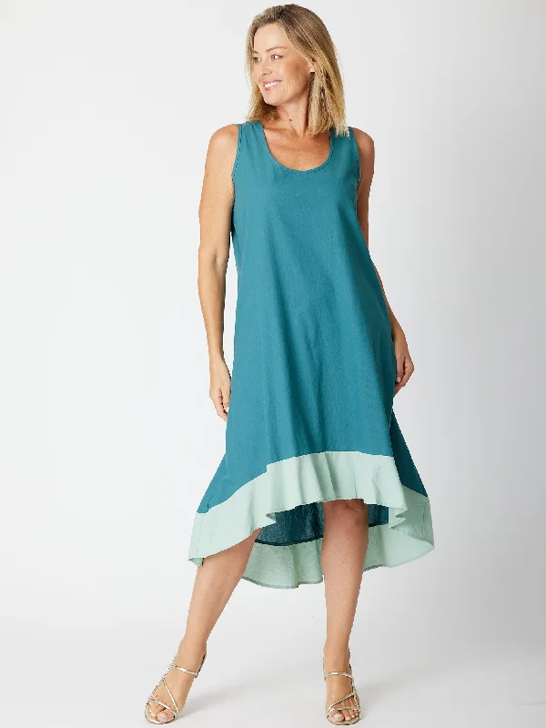 Ho Chi Minh Ruffle Dress -30615 Petrol Mint Summer unclassified dresses