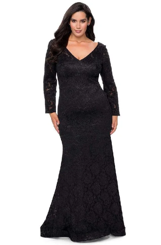 La Femme - 29017SC Embellished V-neck Dress - 1 pc Black In Size 16W Available Bodycon unclassified dresses