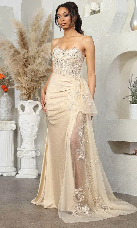 May Queen MQ2072 - Sweetheart Illusion Draped Prom Gown Engagement unclassified dresses