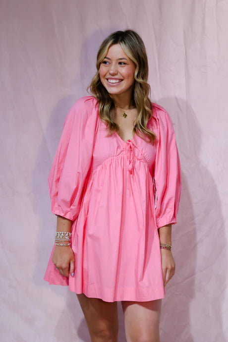 MEET ME IN SANTORINI Dolly Dress - Pink Corsage Spring unclassified dresses