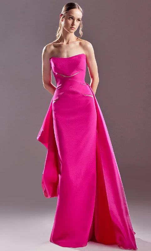 MNM COUTURE G1541 - Strapless Laser Cut-Out Prom Gown Sleeveless unclassified dresses