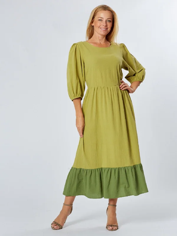 Prudence Ucycled Cotton Dress - Green 27503-s Festival unclassified dresses