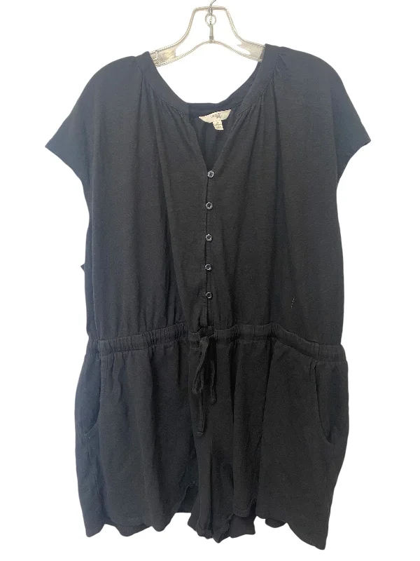 Romper By Terra & Sky In Black, Size: 4x Ruffled unclassified dresses