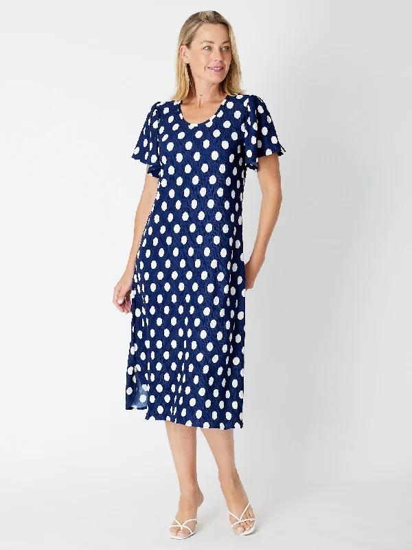 Spotina Dress - 30355 Navy Soft fabric unclassified dresses