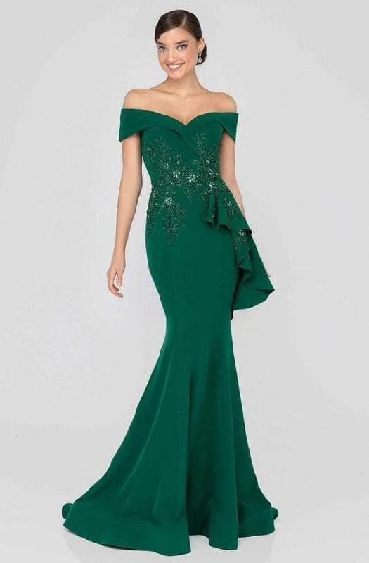 Terani Couture - 1911M9339 Folded Off-Shoulder Sweetheart Neck Mermaid Gown - 1 pc Emerald In Size 8 Available Luxury unclassified dresses