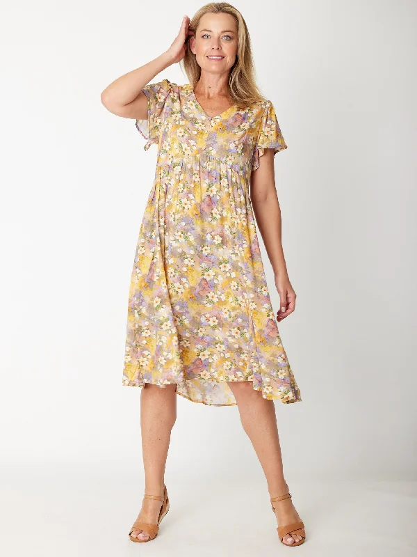 The Flounce Dress - Lemon 30818 Boho unclassified dresses