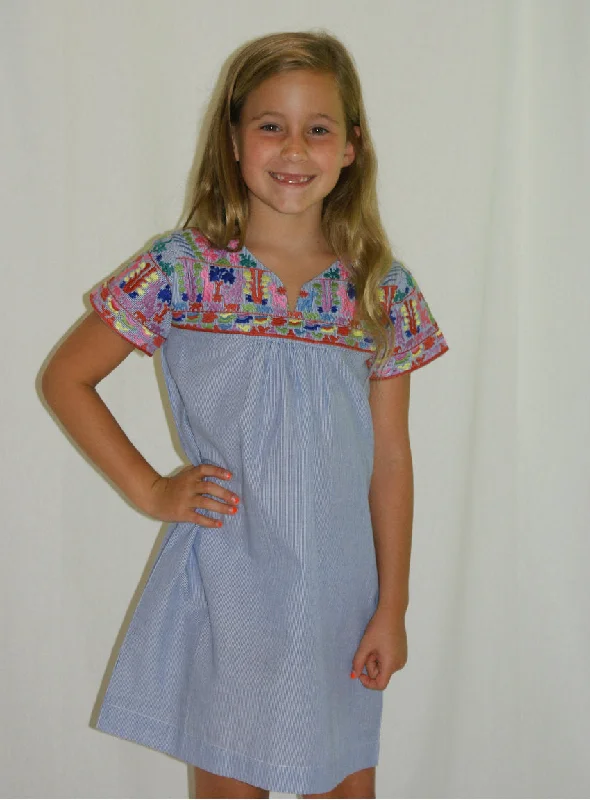 The Lexie Embroidered Pin Stripe Dress for Girls Sexy unclassified dresses