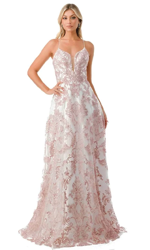 Trevi Collection P2208 - Embroidered A-Line Prom Dress Formal unclassified dresses