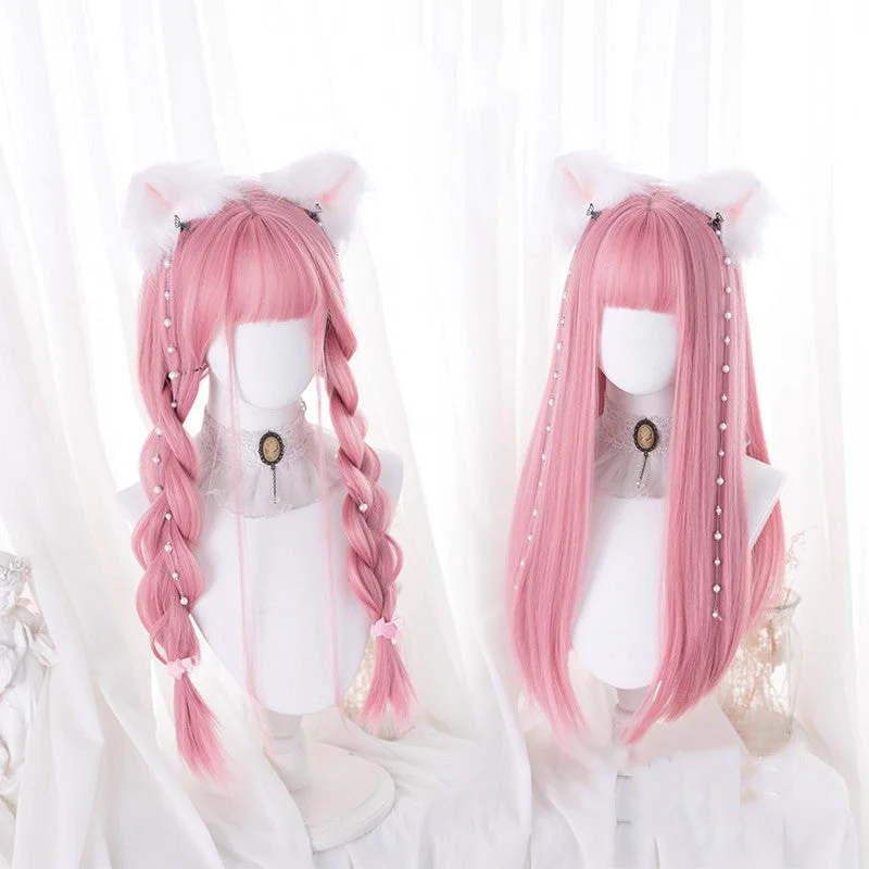 Cute pink long straight wig yv30715 Elegant Maxi Skirt