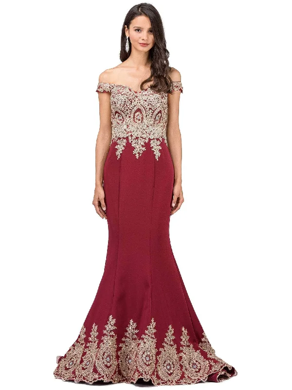 Dancing Queen 9946 - Gilded Lace Evening Gown Full Lace Dress