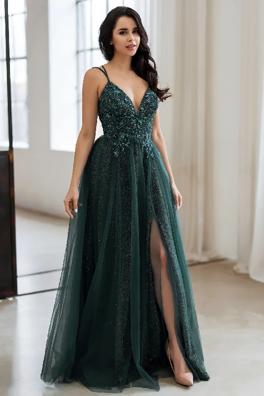 A-Line Beaded Tulle Formal Dress - 0657 Tulle Bridesmaid Dress