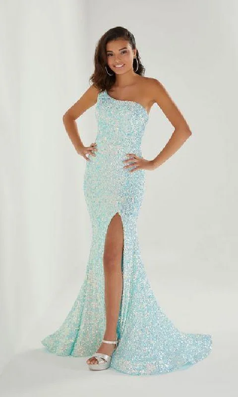 One-Shoulder Sequin Prom Dress: Tiffany 46262 Sequin Dress Dressy