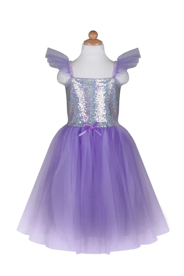 Lilac Sequins Princess Dress by Creative Education Sparkly Sequin Dress