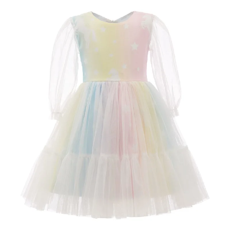 Multicolor Fantasia Rainbow Tulle Dress Tulle Dress Sparkling