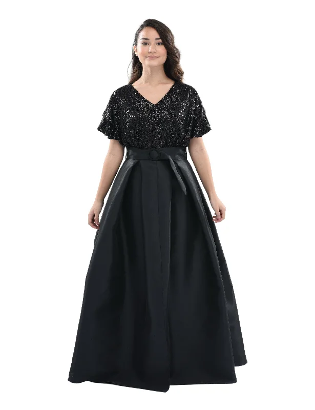 Black Arcola Glimmer Tulle Gown Soft Tulle Dress