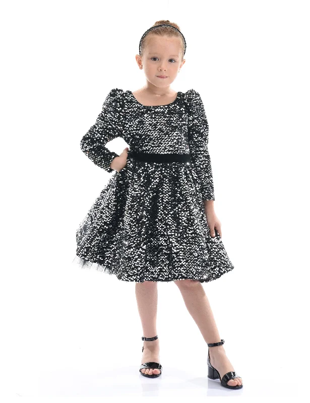 Black Merribrook Sequin Bow Dress Sequin Dress Shine