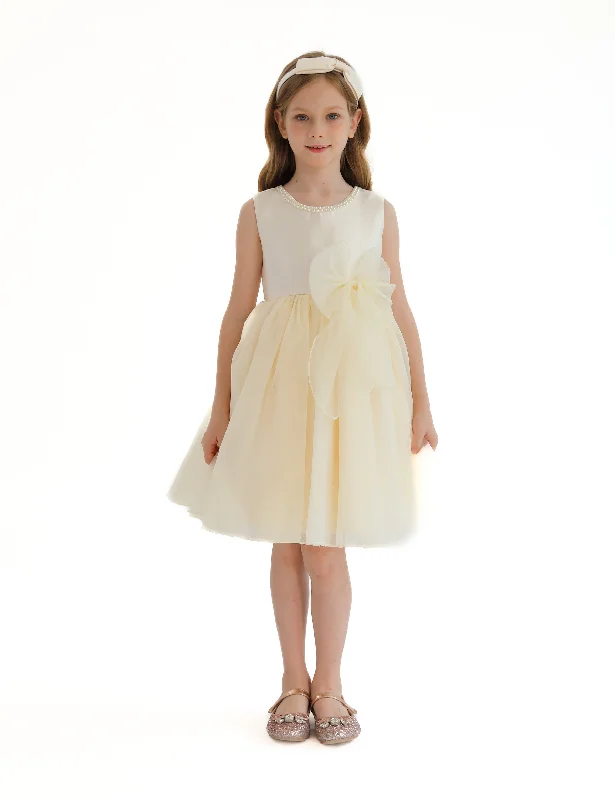 Champagne Felice Tulle Bow Dress Party Tulle Dress